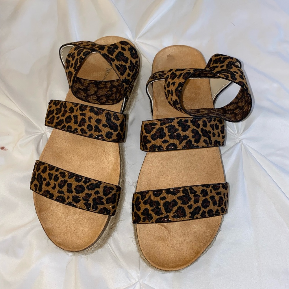 Leopard Print Platform Sandals